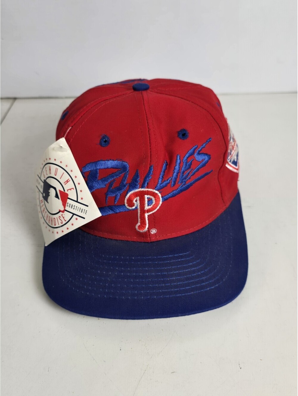 Vintage 90s Philadelphia Phillies Eds West Signature Snapback Hat Spellout NWT